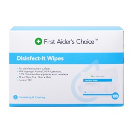 First Aider's Choice Disinfect-It Wipes, Pack of 100