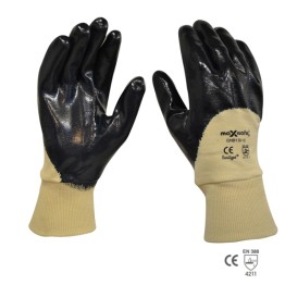 Blue ¾ Dipped - Nitrile ¾ Coated Glove with Knit Wrist