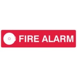 Fire Alarm 125 x 400mm Luminous Self Stick