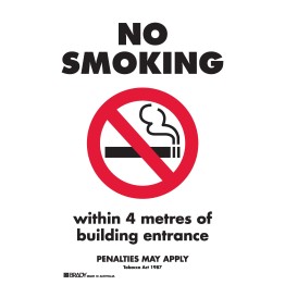 VIC NO SMOKING WITHIN 4 METRES OF BUILDING ENTRANCE