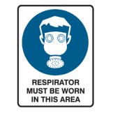 Respirator Must Be Worn In This Area Labels 90x125 SAV Pk5