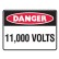 Danger 11000 Volts Labels