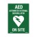 AED Defibrillator Labels - AED on Site